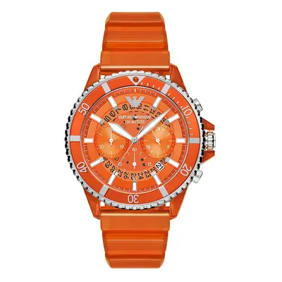 Hodinky Emporio Armani oranžová barva