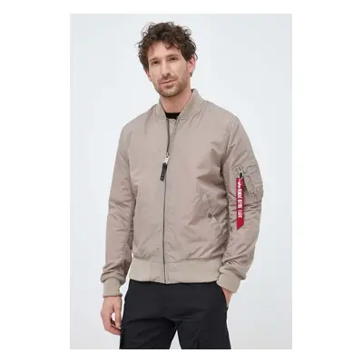 Bomber bunda Alpha Industries béžová barva, přechodná