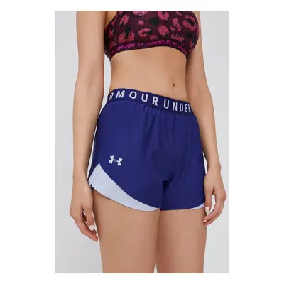 Tréninkové šortky Under Armour Play Up 3.0 tmavomodrá barva, s potiskem, medium waist, 1344552