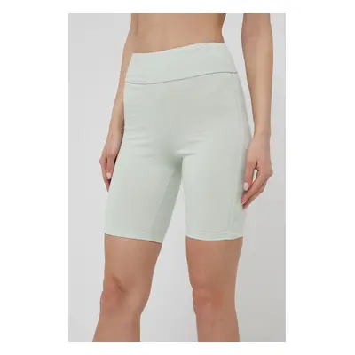 Kraťasy Guess dámské, zelená barva, s aplikací, high waist