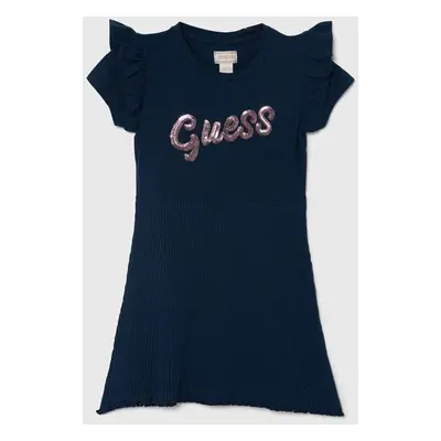 Dívčí šaty Guess tmavomodrá barva, mini