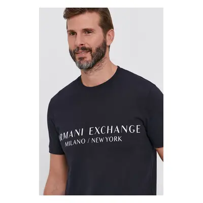 Tričko Armani Exchange pánské, tmavomodrá barva, s potiskem, 8NZT72 Z8H4Z NOS