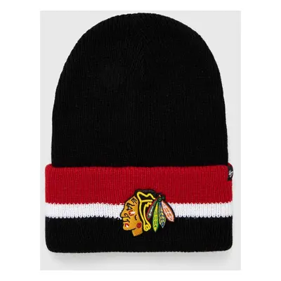 Čepice 47brand NHL Chicago Blackhawks černá barva, z tenké pleteniny