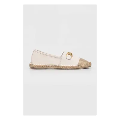 Kožené espadrilky Answear Lab béžová barva