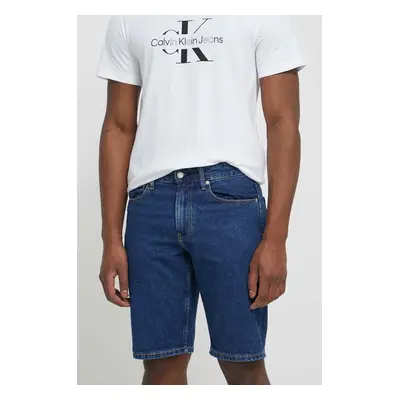 Džínové šortky Calvin Klein Jeans pánské, tmavomodrá barva, J30J324870