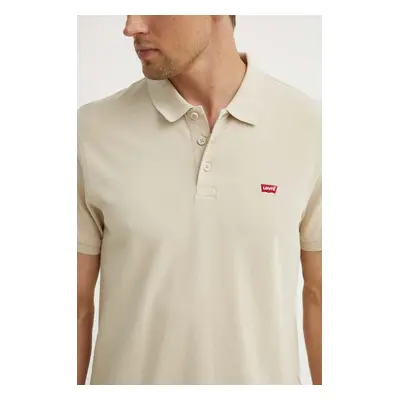 Bavlněné polo tričko Levi's béžová barva