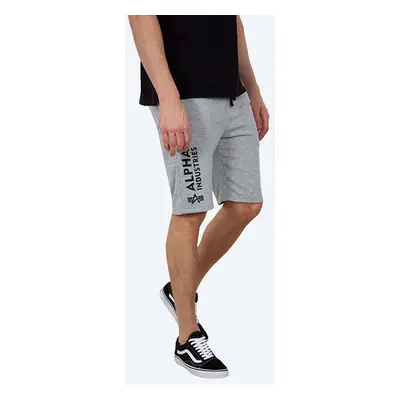 Kraťasy Alpha Industries Basic pánské, šedá barva, 116364.17-grey