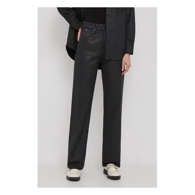 Džíny Pepe Jeans STRAIGHT JEANS UHW COATED dámské, high waist, PL204602