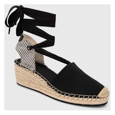 Espadrilky Gant Luliza černá barva, na klínku, 28568593.G00