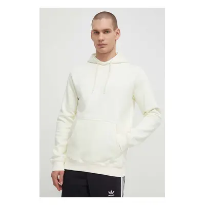 Mikina adidas Originals Trefoil Essentials Hoody pánská, béžová barva, s kapucí, hladká, IR7790