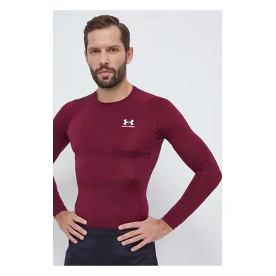 Tréninkové tričko s dlouhým rukávem Under Armour vínová barva, 1361524