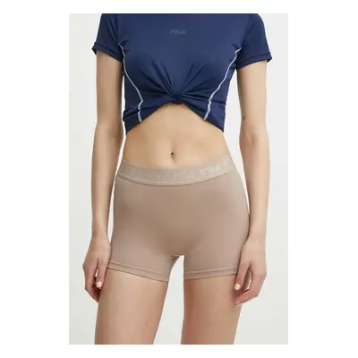 Běžecké šortky Fila Rianxo hnědá barva, medium waist, FAW0724