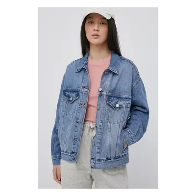 Džínová bunda Levi's dámská, přechodná, oversize, A1743.0004-MedIndigoW