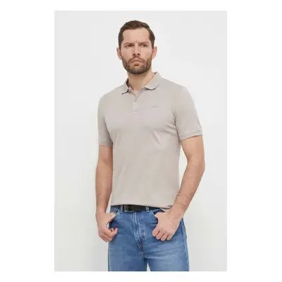 Bavlněné polo tričko Calvin Klein šedá barva, K10K111657