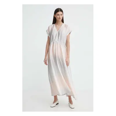 Šaty Bruuns Bazaar FadingBBGalina béžová barva, maxi, oversize, BBW3844