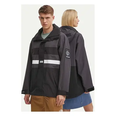 Bunda Helly Hansen černá barva, přechodná, oversize