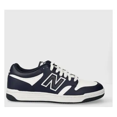 Kožené sneakers boty New Balance BB480LHJ tmavomodrá barva