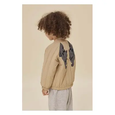 Dětská bomber bunda Konges Sløjd JUNO BOMBER JACKET béžová barva