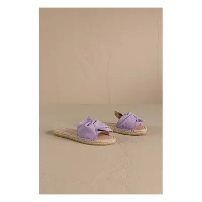 Semišové pantofle Manebi Hamptons Sandals With Knot dámské, fialová barva, W 1.3 JK