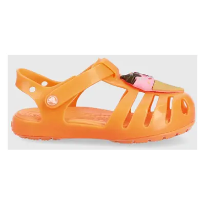 Dětské sandály Crocs ISABELLA CHARM SANDAL oranžová barva