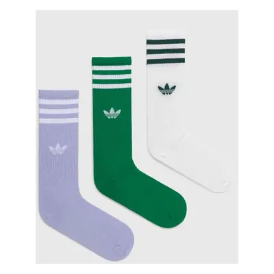 Ponožky adidas Originals 3-pack fialová barva, IU2655