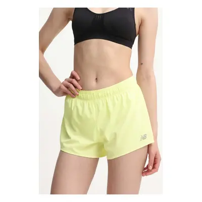 Běžecké šortky New Balance zelená barva, medium waist, WS41286LLT