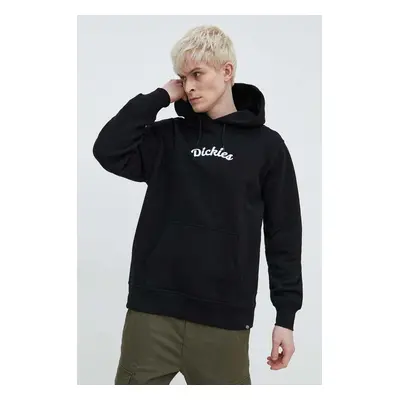 Mikina Dickies SHAWSVILLE HOODIE pánská, černá barva, s kapucí, s aplikací, DK0A4YQ1