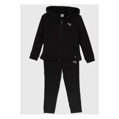 Dětská tepláková souprava Puma Hooded Sweat Suit TR cl G černá barva