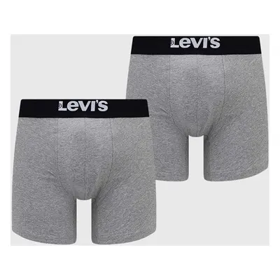 Boxerky Levi's 2-pack pánské, šedá barva, 37149.0809-007