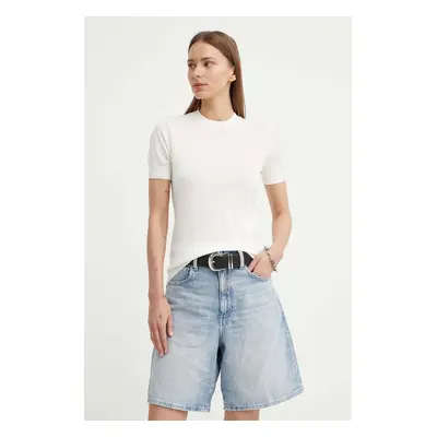 Bavlněné tričko G-Star Raw béžová barva, D24604-D597