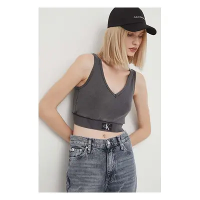 Top Calvin Klein Jeans dámský, šedá barva, J20J223109