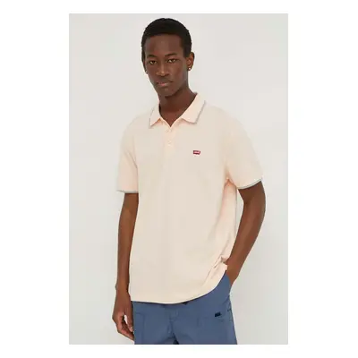 Bavlněné polo tričko Levi's oranžová barva