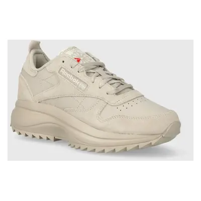 Kožené sneakers boty Reebok Classic Classic Leather béžová barva, 100074381