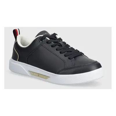 Kožené sneakers boty Tommy Hilfiger SPORTY CHIC COURT SNEAKER tmavomodrá barva, FW0FW07814