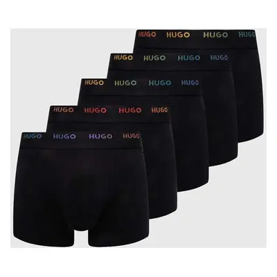 Boxerky HUGO 5-pack pánské, černá barva, 50515670