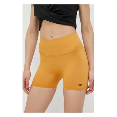 Tréninkové šortky Rip Curl žlutá barva, hladké, high waist