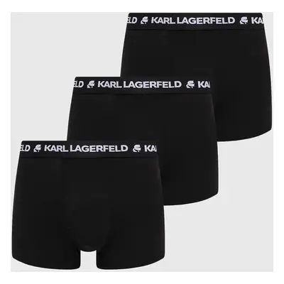 Boxerky Karl Lagerfeld 3-pack pánské, černá barva