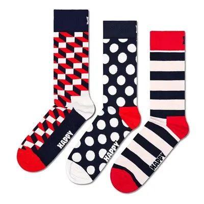 Ponožky Happy Socks Classic Filled Optic Socks 3-pack