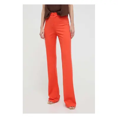 Kalhoty Pinko dámské, oranžová barva, zvony, high waist, 100054.A0HM