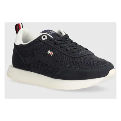 Sneakers boty Tommy Hilfiger FLAG KNIT RUNNER tmavomodrá barva, FW0FW07916