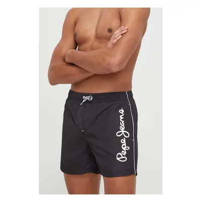 Plavkové šortky Pepe Jeans LOGO SWIMSHORT černá barva, PMB10393