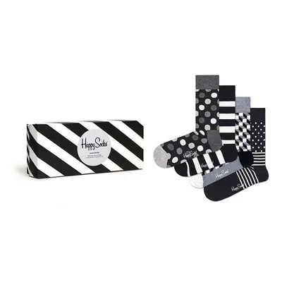 Ponožky Happy Socks 4-pack dámské, černá barva