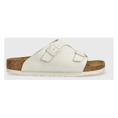 Semišové pantofle Birkenstock Zurich dámské, šedá barva, 1025008