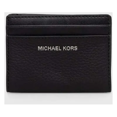 Kožené pouzdro na karty Michael Kors černá barva