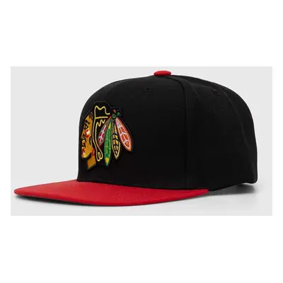 Kšiltovka Mitchell&Ness NHL CHICAGO BLACKHAWKS černá barva, s aplikací