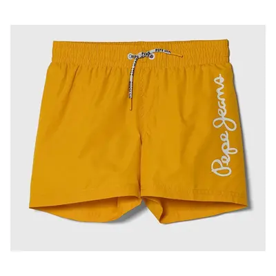 Dětské plavkové šortky Pepe Jeans LOGO SWIMSHORT žlutá barva