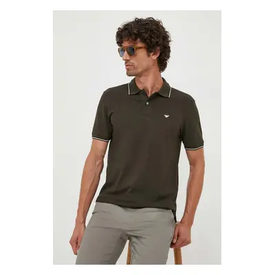 Polo tričko Emporio Armani zelená barva