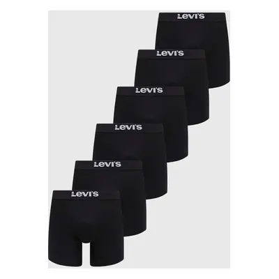 Boxerky Levi's 6-pack pánské, černá barva