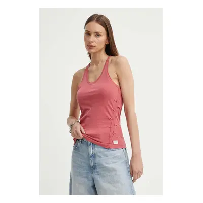 Bavlněný top G-Star Raw růžová barva, D24652-4107