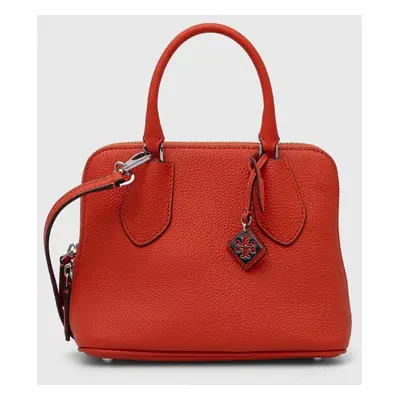 Kožená kabelka Tory Burch Mini Pebbled Swing oranžová barva, 155619.601